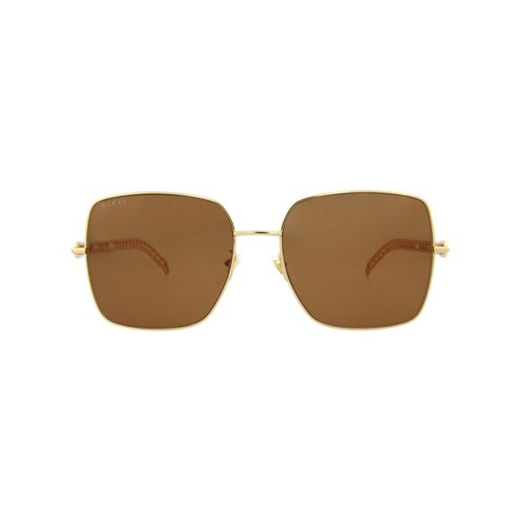 Gucci Square-Metal Frame Sunglasses Womens